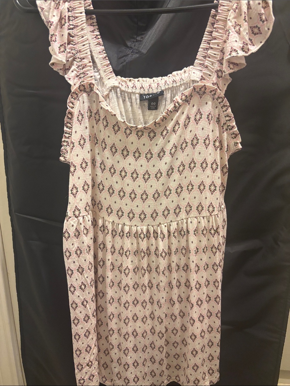 torrid Pink and Brown Printed Ruffle Strap Camisole